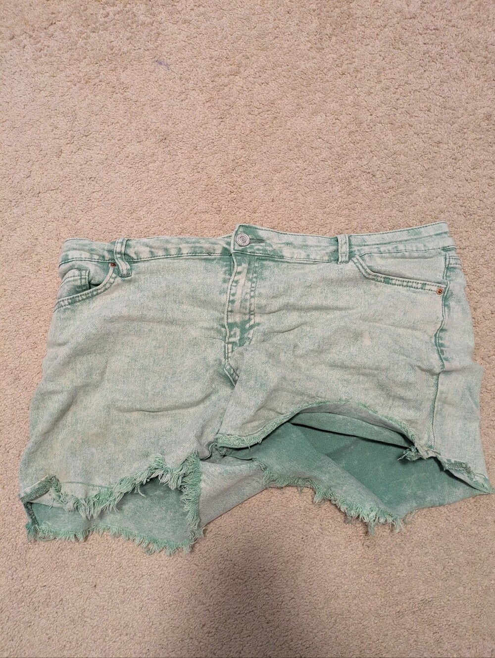 Mint Green Cut-off Shorts
